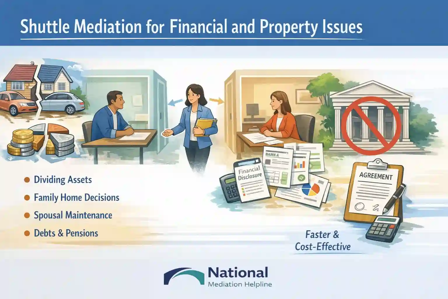 Shuttle Mediation for Financial and Property Issues Bury